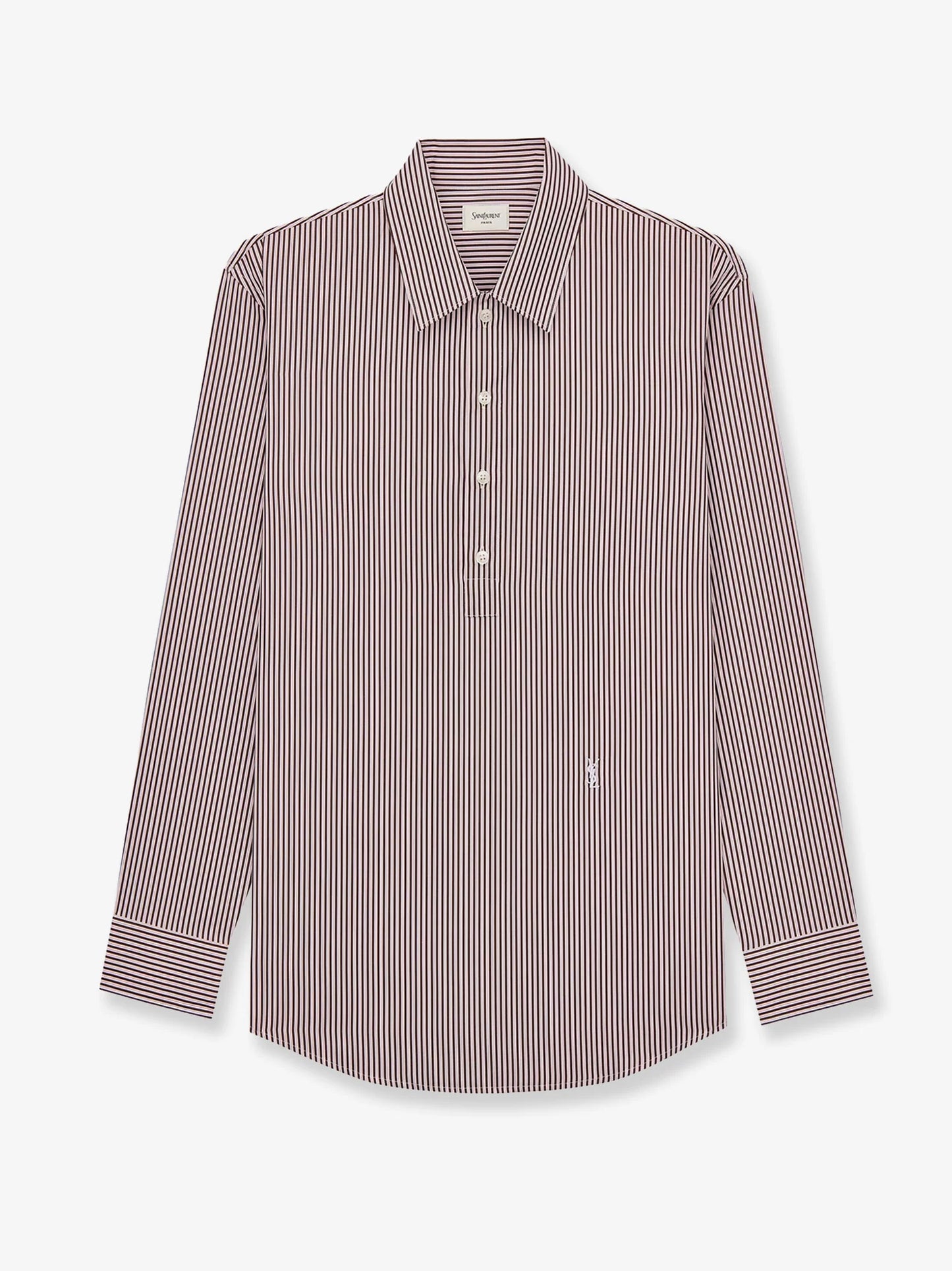 SAINT LAURENT - Cassandre cotton shirt with striped pattern