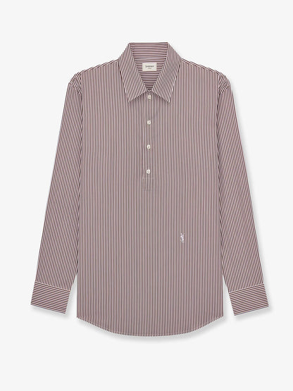SAINT LAURENT - Cassandre cotton shirt with striped pattern