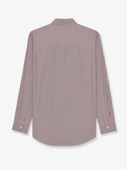 Saint Laurent Cassandre cotton shirt with striped pattern - Craiemarronorange