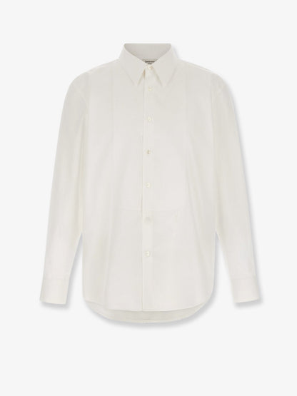Saint Laurent Cotton shirt with plastron - Blanc