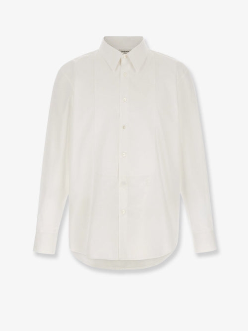 Saint Laurent Cotton shirt with plastron - Blanc
