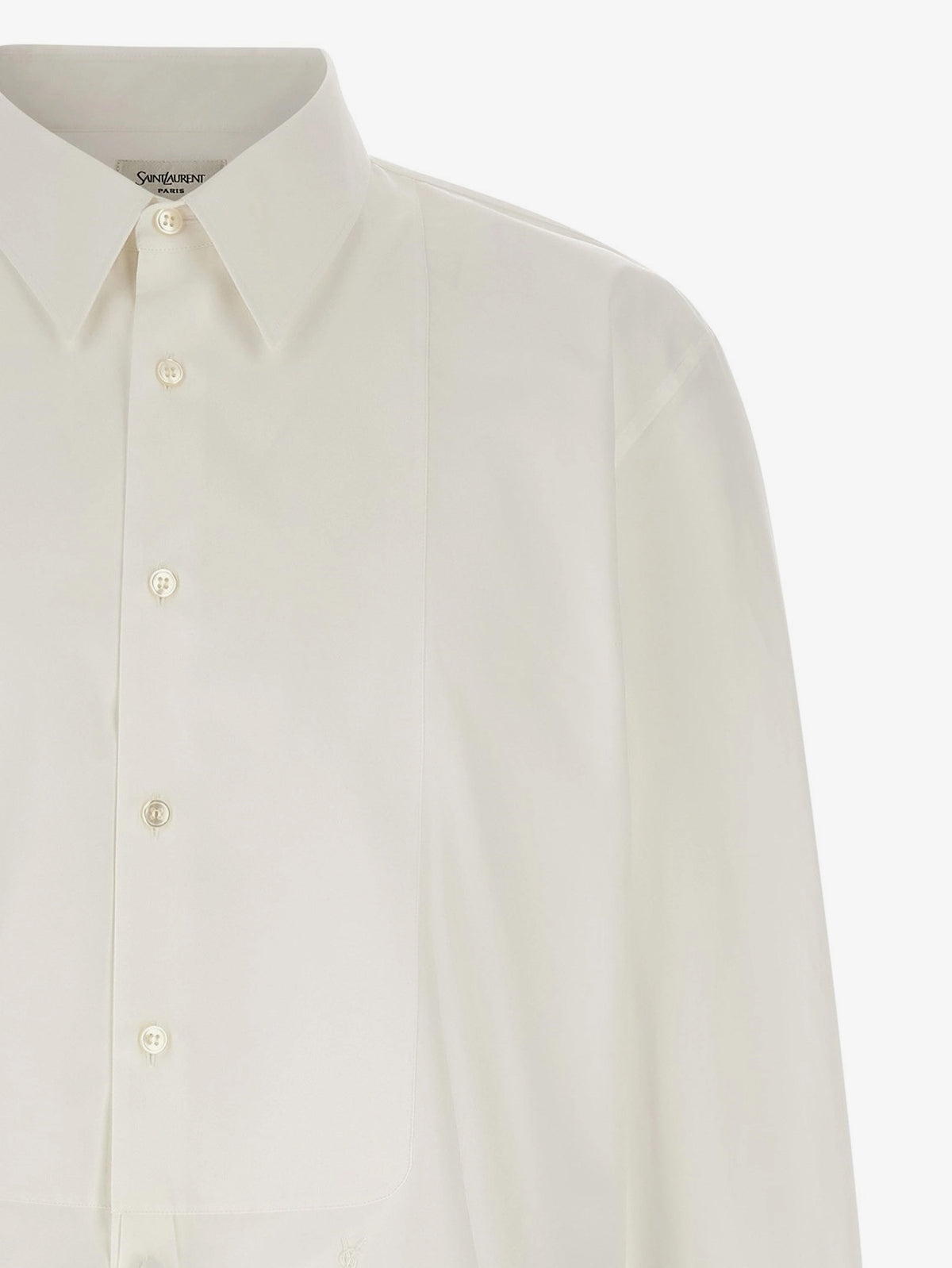 Saint Laurent Cotton shirt with plastron - Blanc