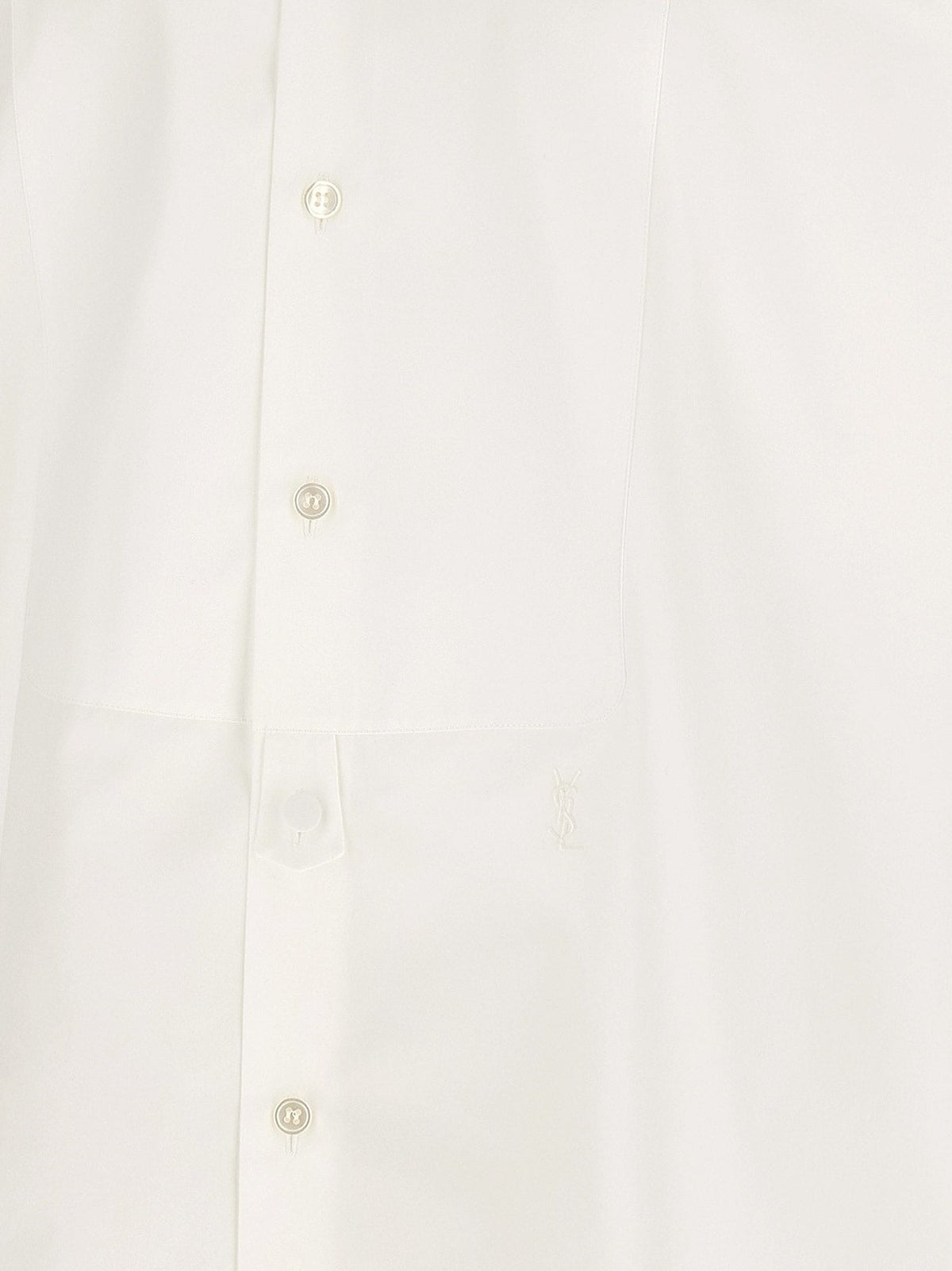 Saint Laurent Cotton shirt with plastron - Blanc
