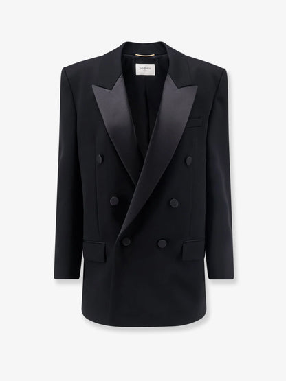 SAINT LAURENT - Wool Tuxedo Blazer with silk lining