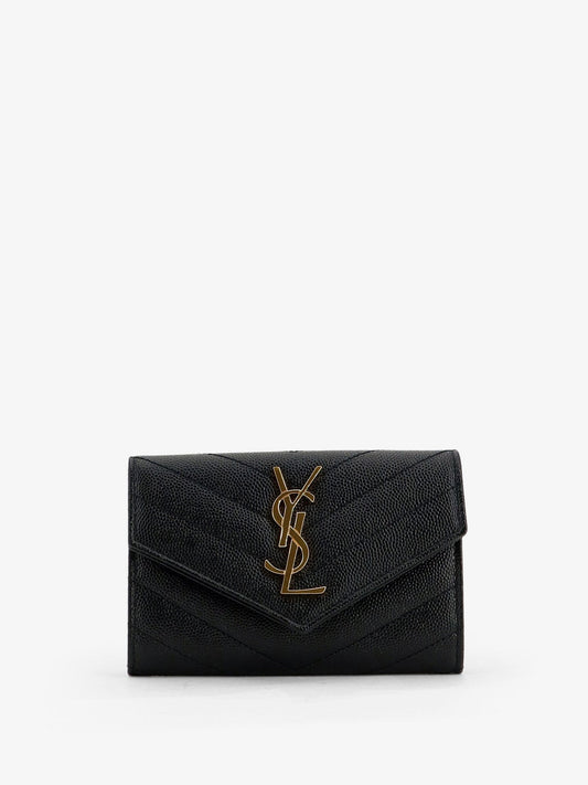 Saint Laurent Cassandre leather wallet - Black