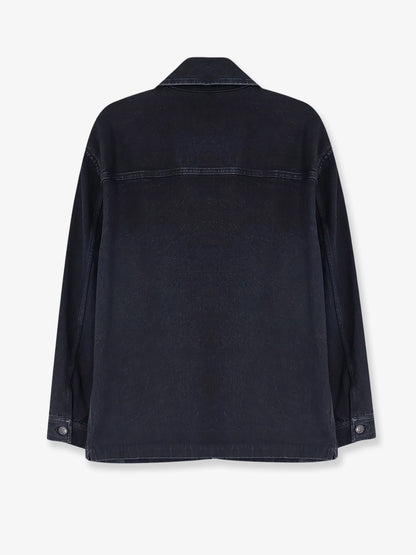 SAINT LAURENT - Cassandre black denim overshirt
