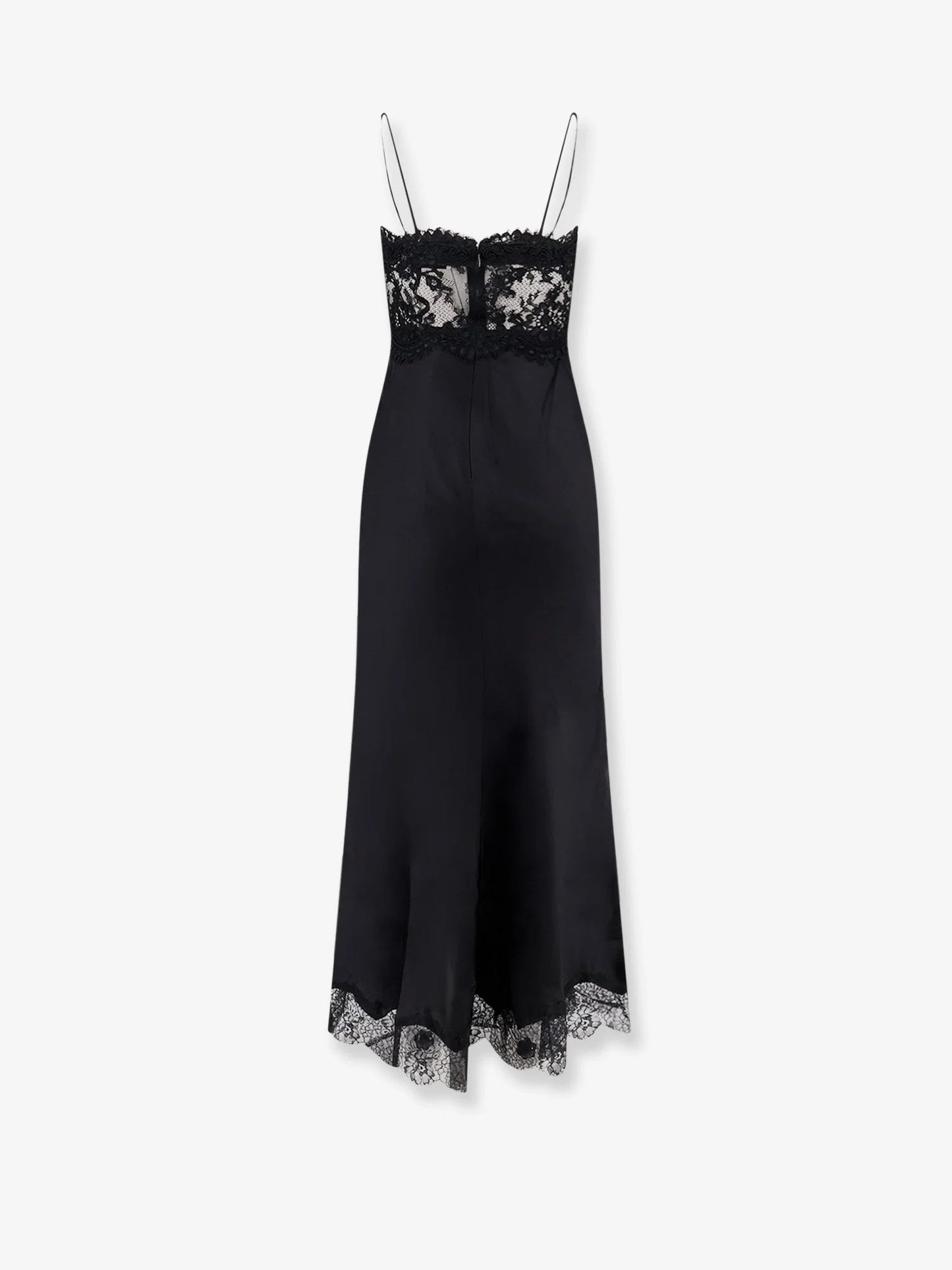 SELF PORTRAIT - Satin dress with lace profiles