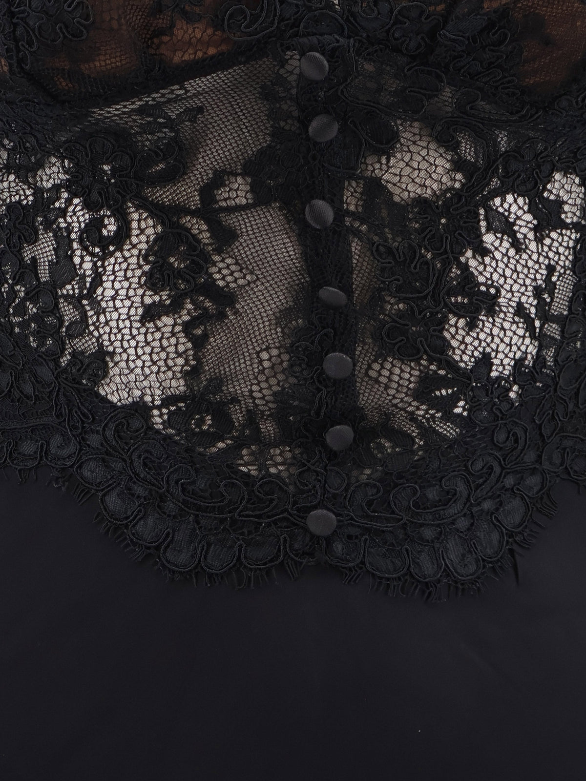 Self-Portrait Satin dress with lace profiles - Black