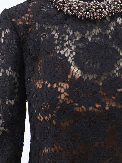 SELF PORTRAIT - Black lace mini dress