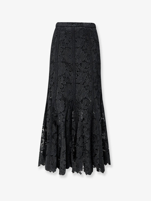 Self Portrait Lace midi skirt - Black