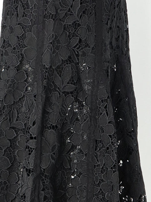 Self Portrait Lace midi skirt - Black