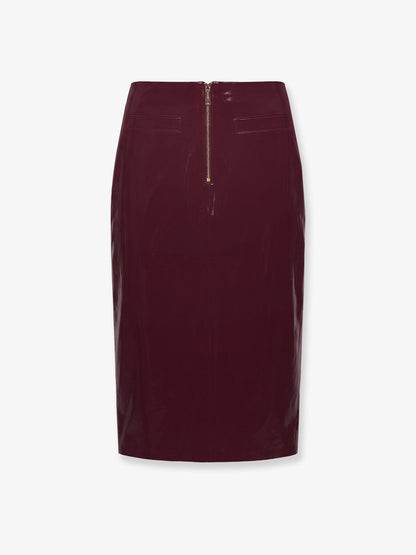 Self Portrait Vinyl midi skirt - Purple