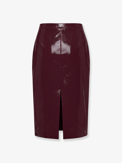 Self Portrait Vinyl midi skirt - Purple