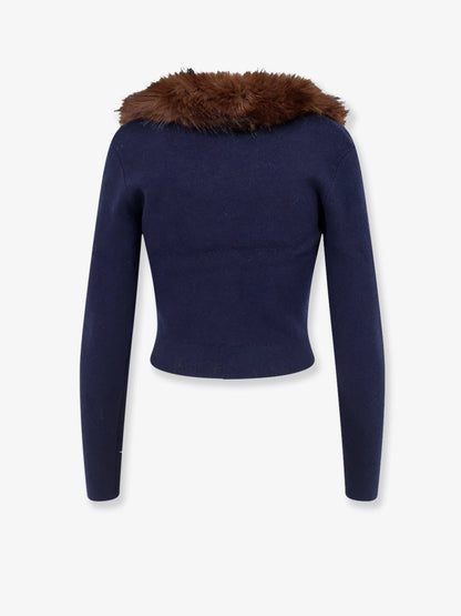 SELF PORTRAIT - Cardigan with faux fur profile