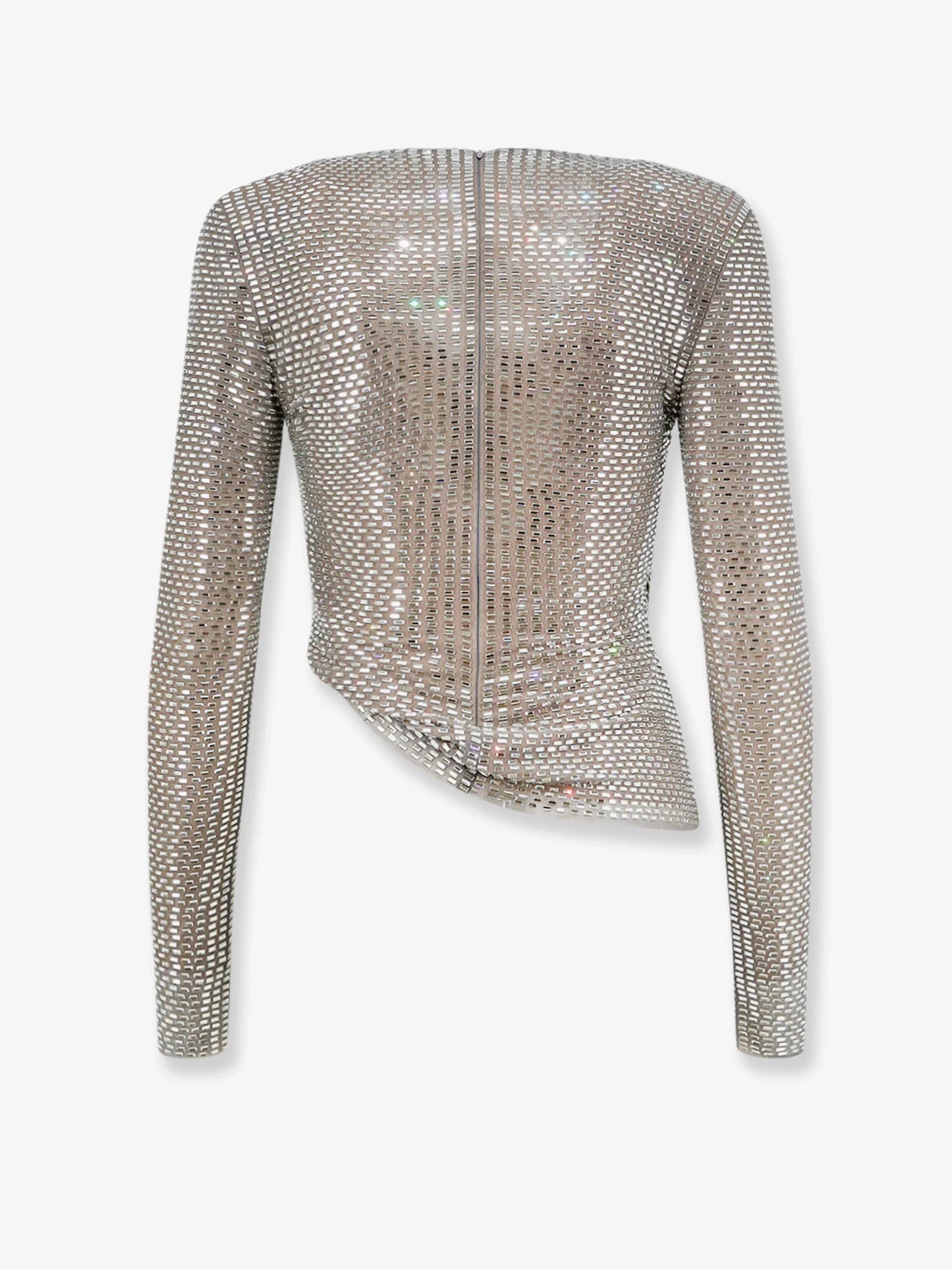 SELF PORTRAIT - Mesh top with all-over rhinestones