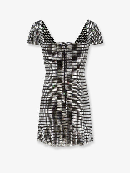 Self Portrait Short tulle dress with rhinestones - Grey