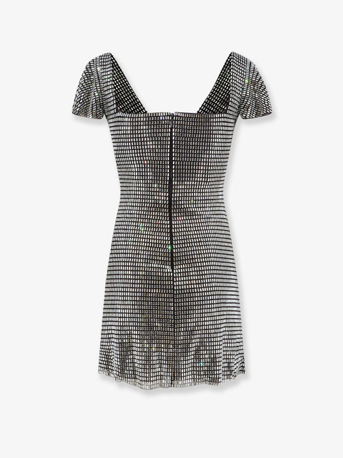 Self Portrait Short tulle dress with rhinestones - Grey
