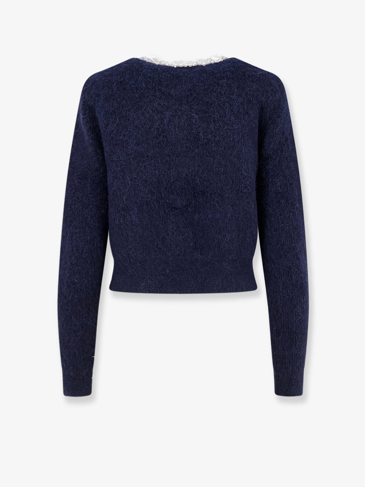 Self Portrait Cardigan with Flower Pearl buttons - Navy