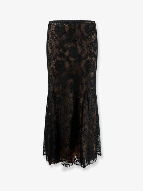 Self Portrait Lace Midi Skirt - Black