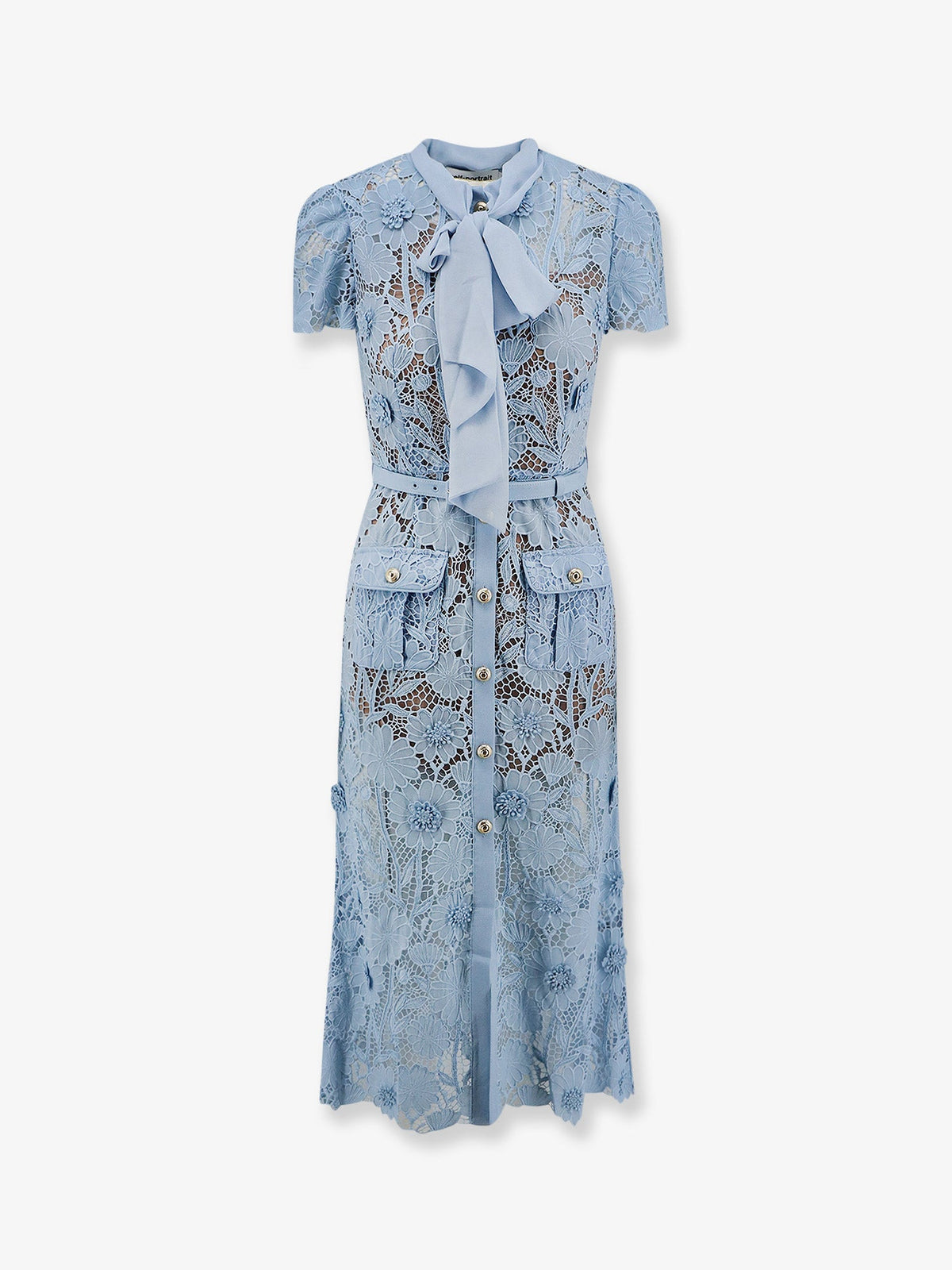 Self Portrait Lace dress with belt - Blue