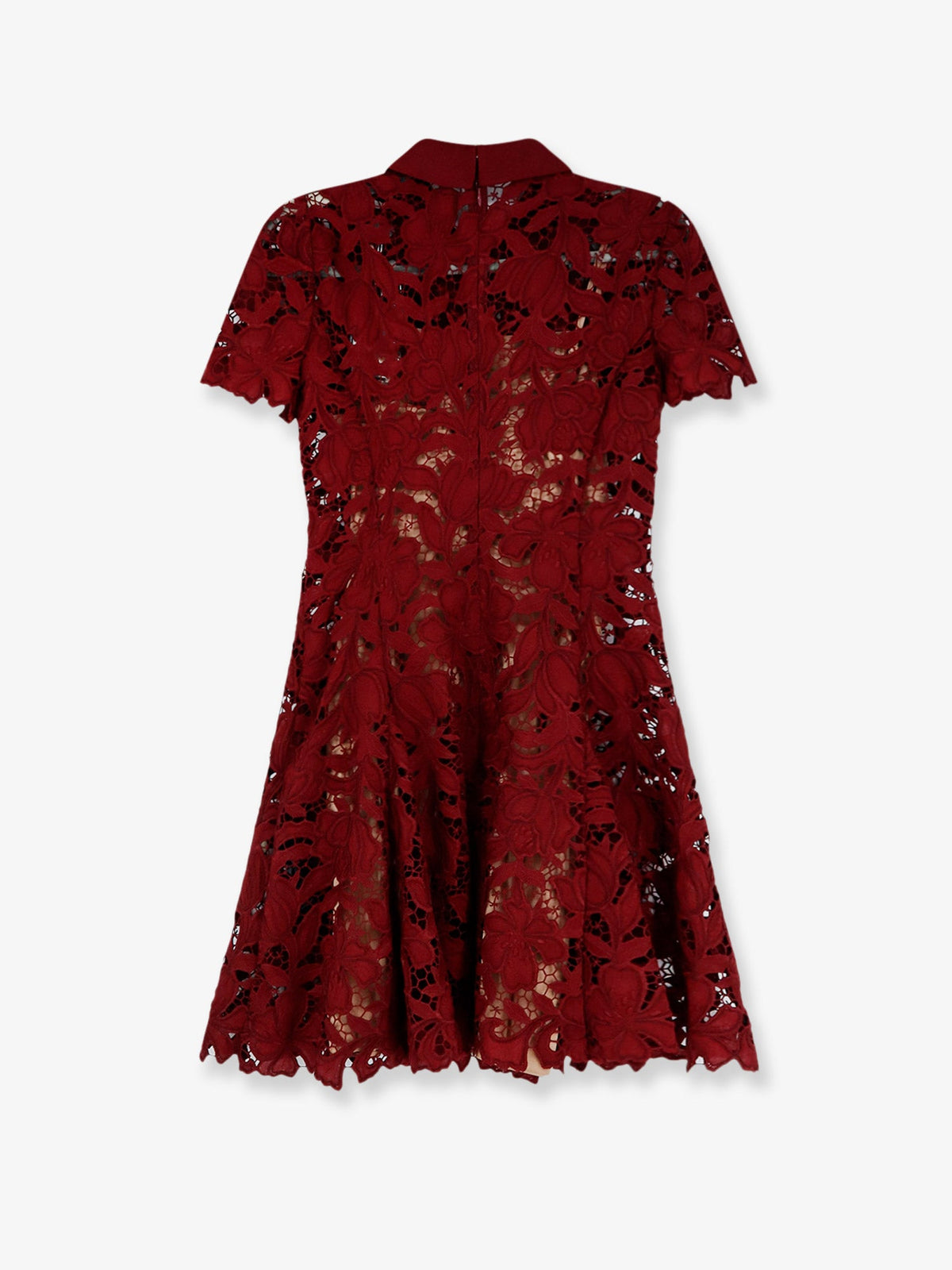 Self Portrait Lace Mini Dress - Burgundy