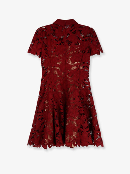 Self Portrait Lace Mini Dress - Burgundy