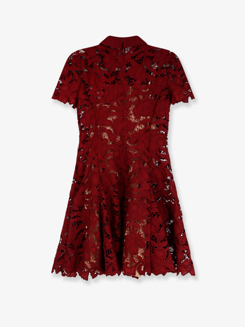 Self Portrait Lace Mini Dress - Burgundy