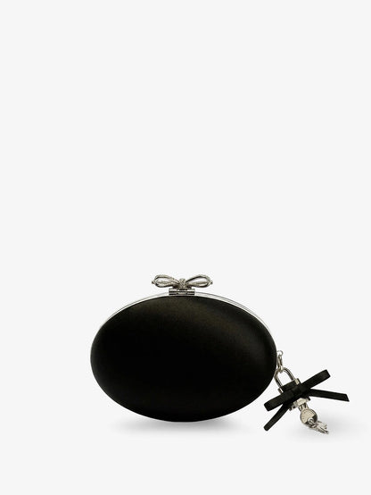 SELF PORTRAIT - Oval satin clutch bag