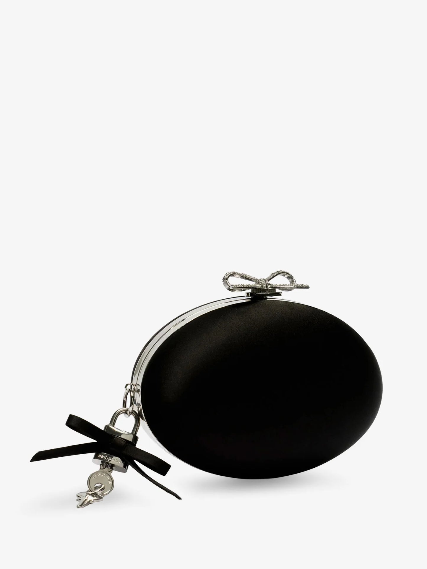 SELF PORTRAIT - Oval satin clutch bag