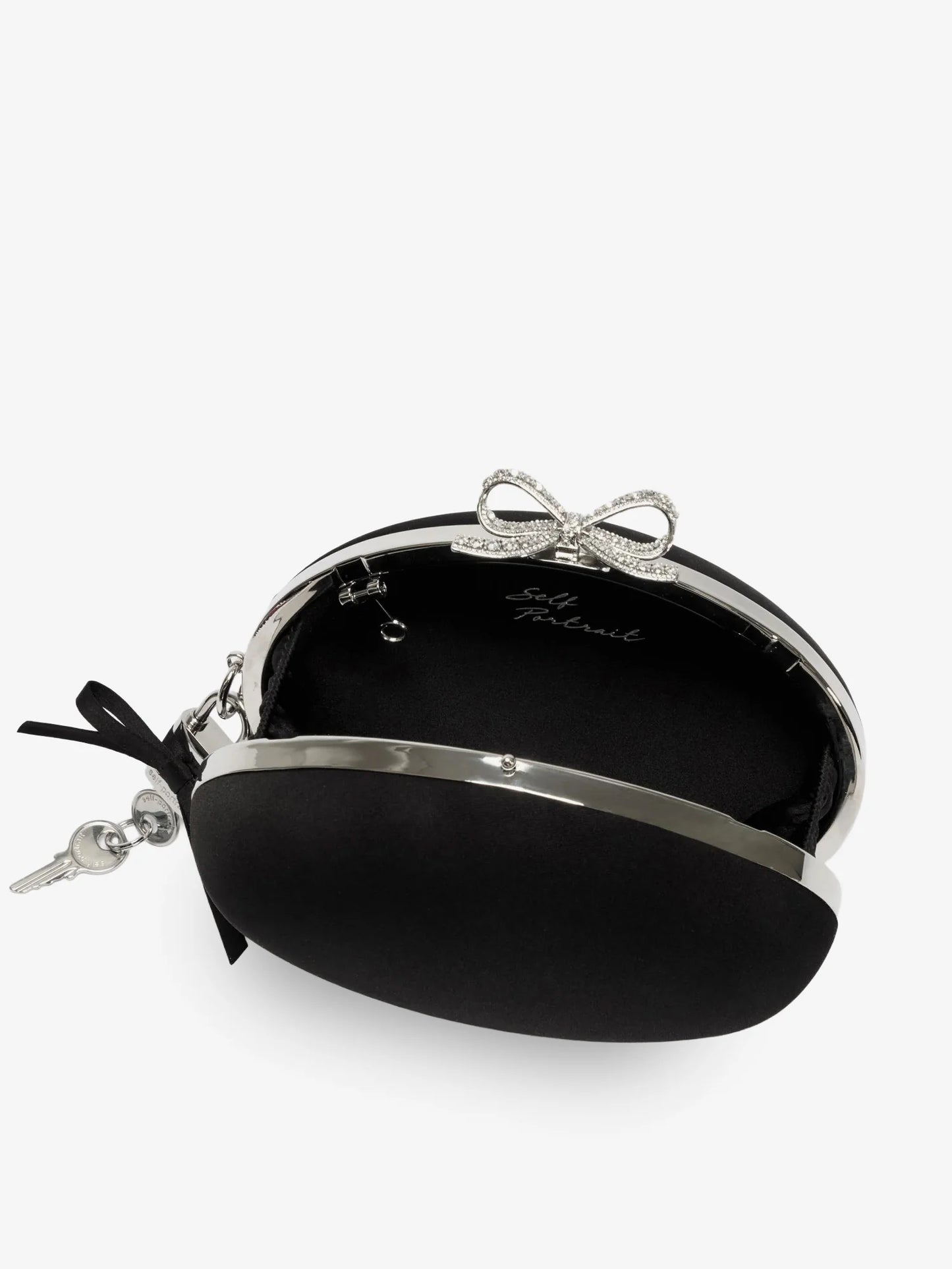SELF PORTRAIT - Oval satin clutch bag