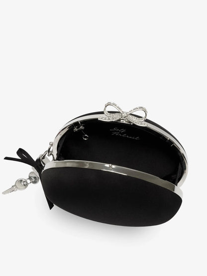 SELF PORTRAIT - Oval satin clutch bag
