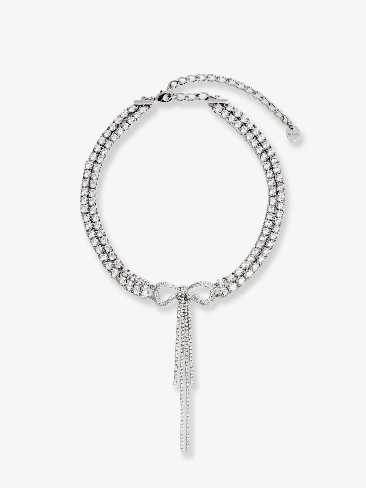 Self Portrait Double Crystal Bow Choker