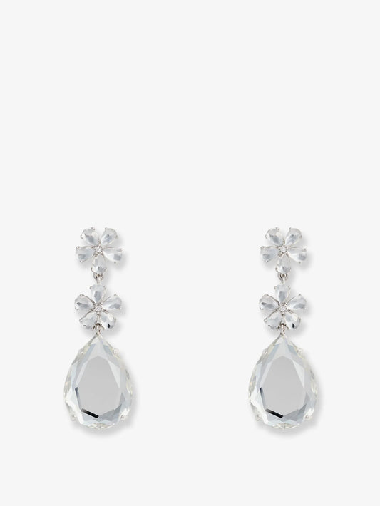Self Portrait Crystal Flower Tiered Earrings