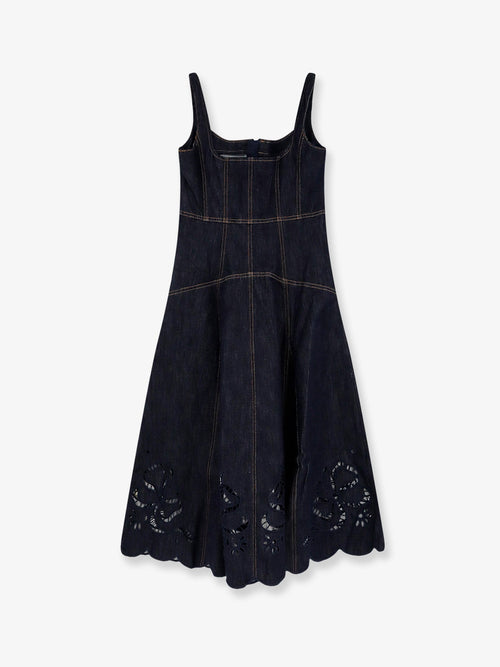 Self Portrait Denim Midi Dress - Blue