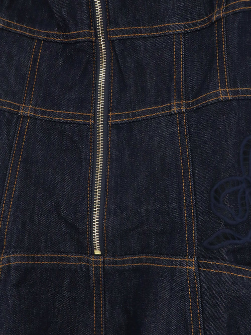 Self Portrait Denim Midi Dress - Blue