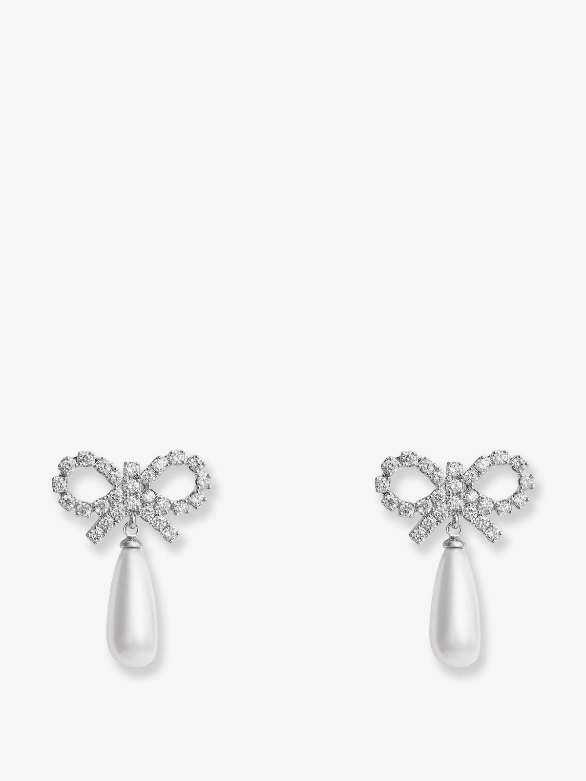Self Portrait Silver brass earrings - Pearl