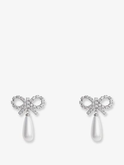 Self Portrait Silver brass earrings - Pearl