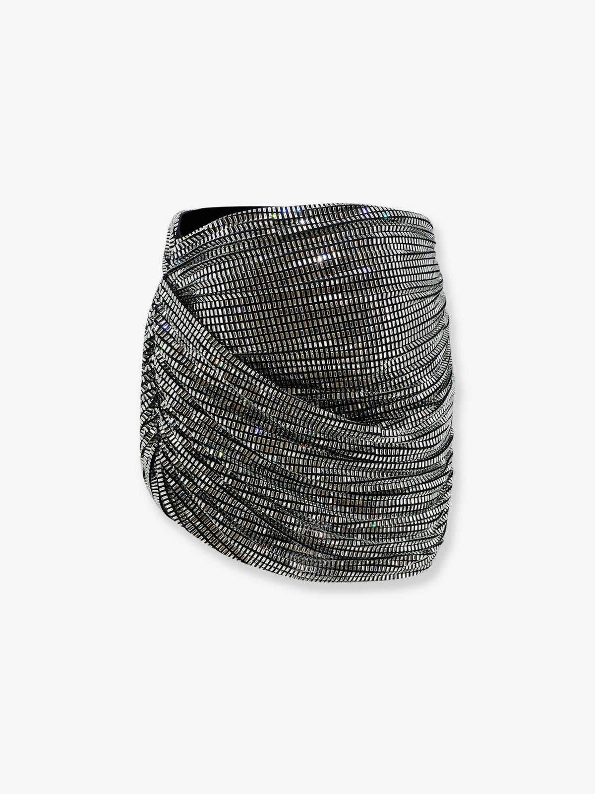 Self-Portrait Mini skirt with silver rhinestones
