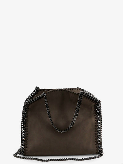Stella Mccartney Falabella Mini velvet crossbody bag - Darktaupe