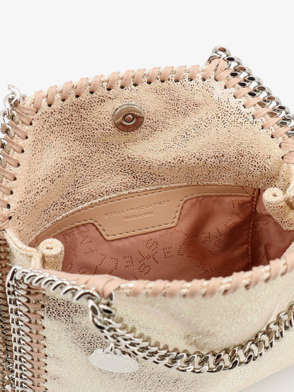 Stella Mccartney Falabella Tiny Shiny Shaggy Deer crossbody bag - Shellpink