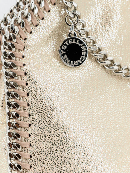 Stella Mccartney Falabella Tiny Shiny Shaggy Deer crossbody bag - Shellpink