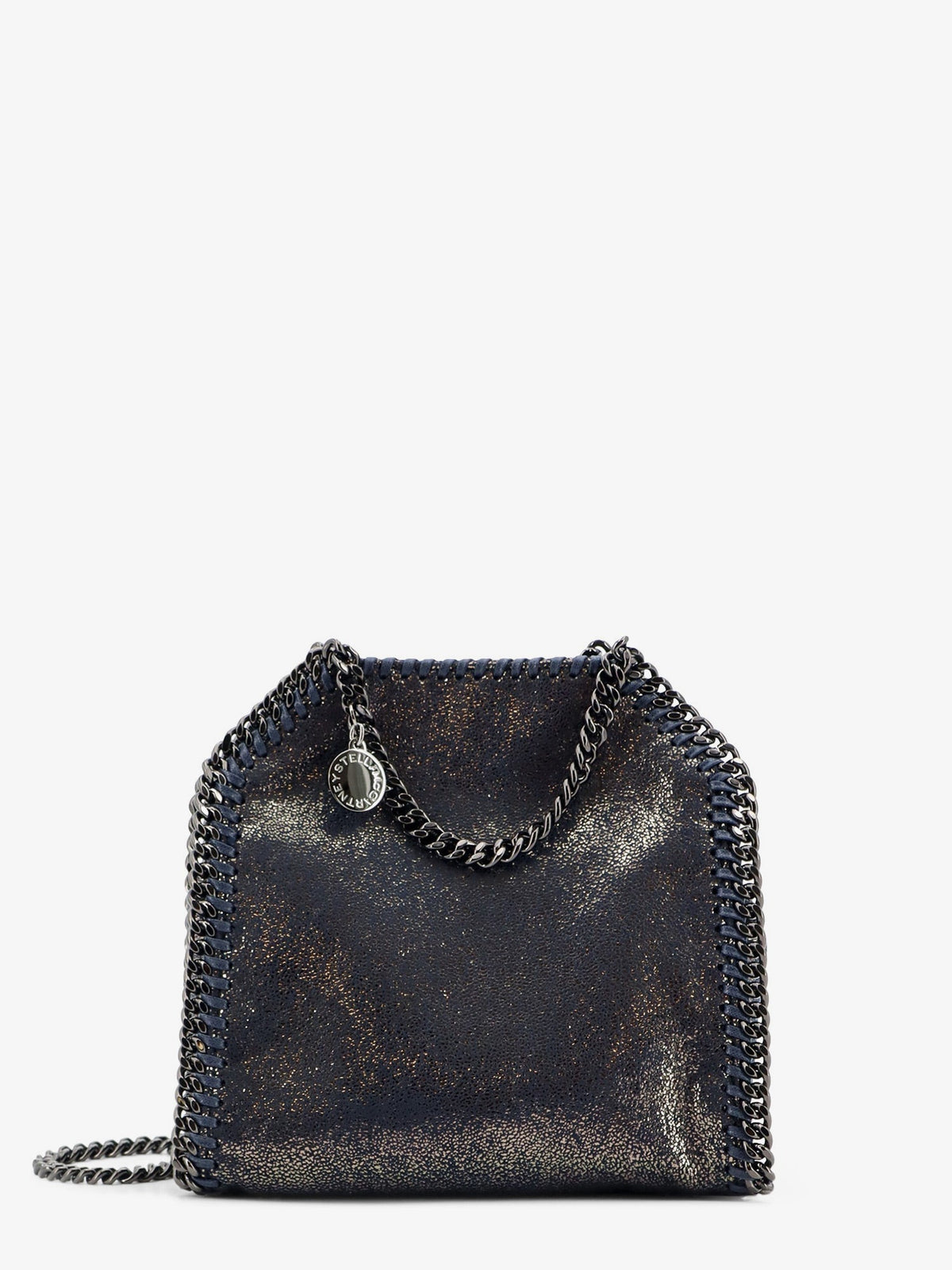 Stella Mccartney Falabella Tiny Shiny Shaggy Deer crossbody bag - Darknavy