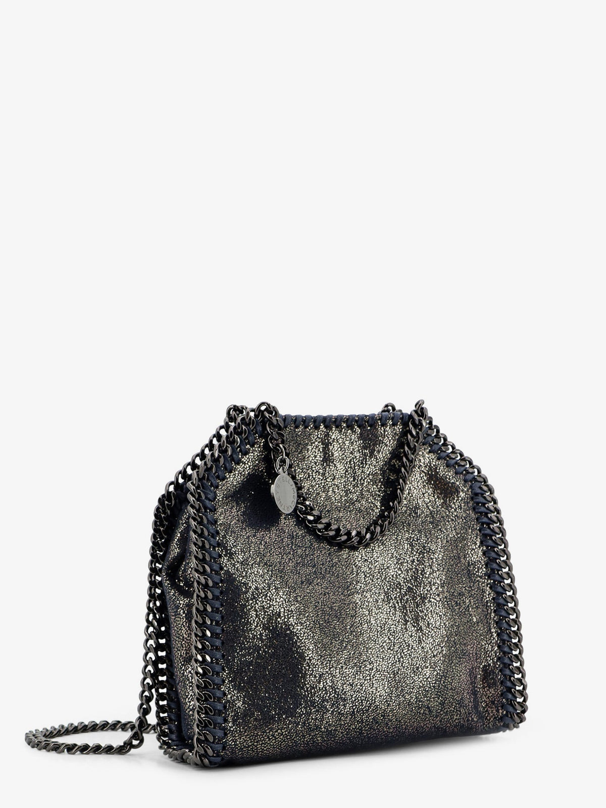 Stella Mccartney Falabella Tiny Shiny Shaggy Deer crossbody bag - Darknavy