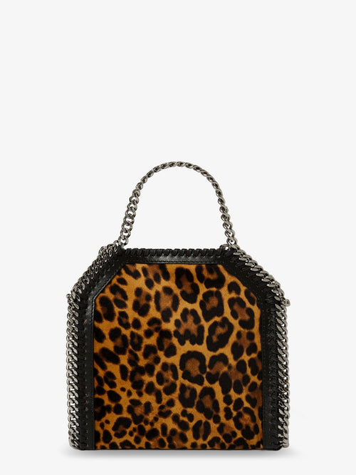 Stella Mccartney Falabella Tiny Bag velvet crossbody bag with animal print - Leopard