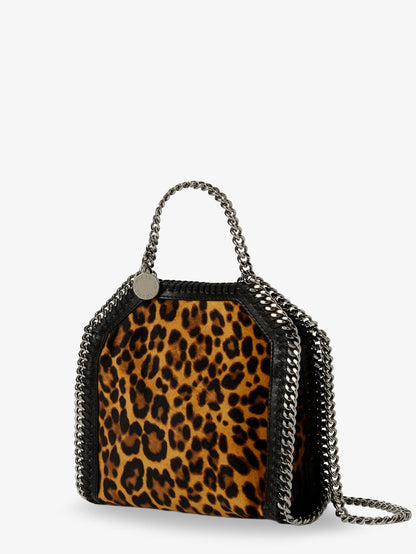 Stella Mccartney Falabella Tiny Bag velvet crossbody bag with animal print - Leopard