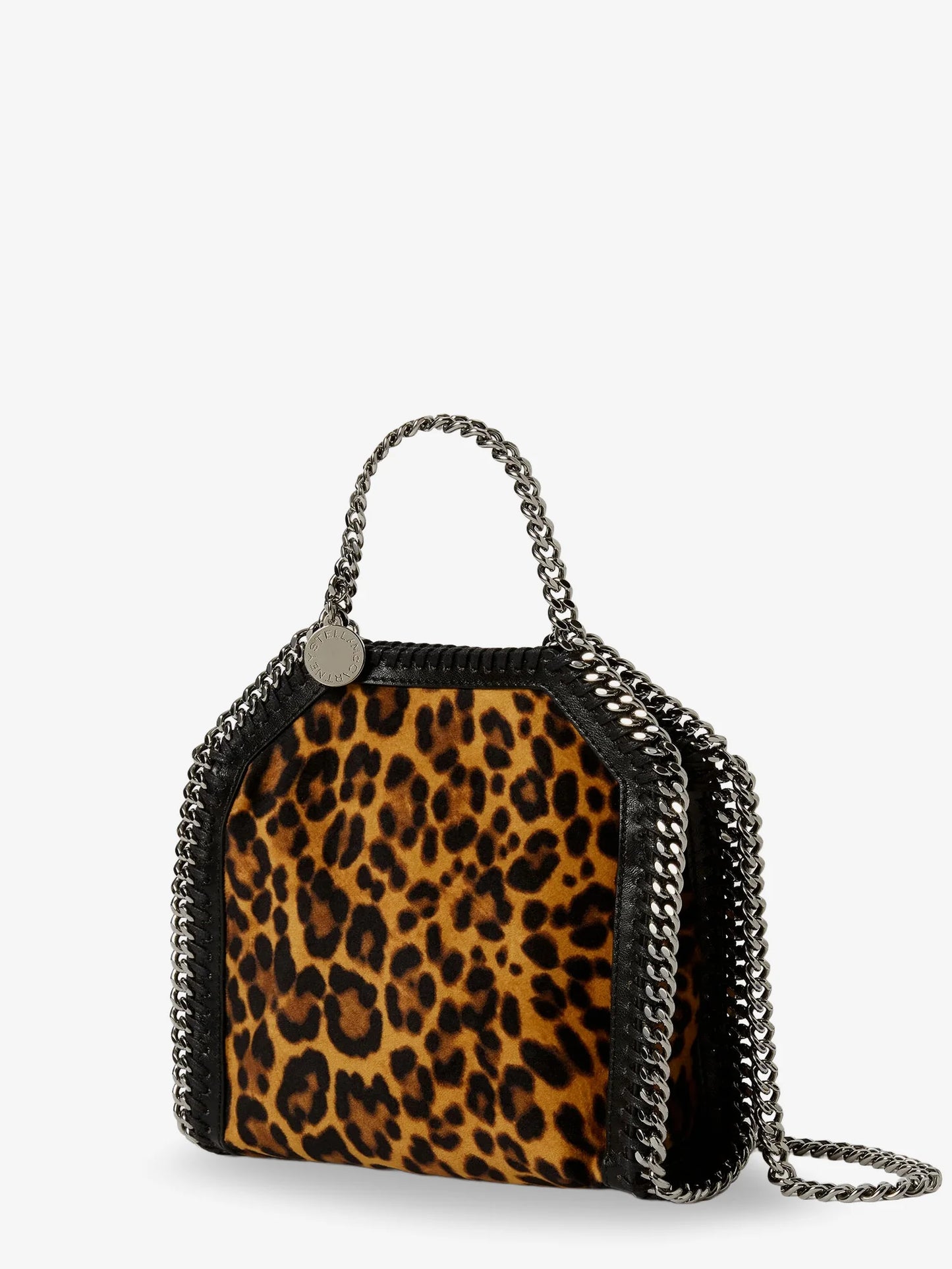 STELLA MCCARTNEY - Falabella Tiny Bag velvet crossbody bag with animal print