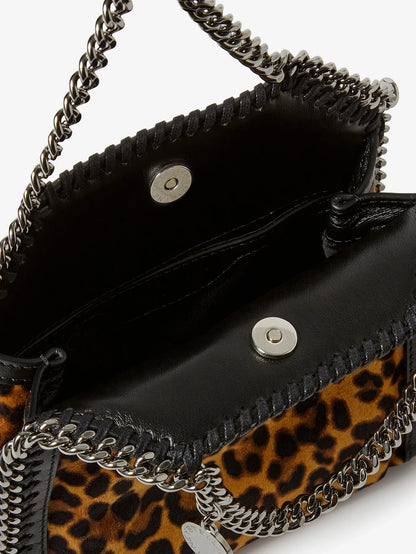 STELLA MCCARTNEY - Falabella Tiny Bag velvet crossbody bag with animal print