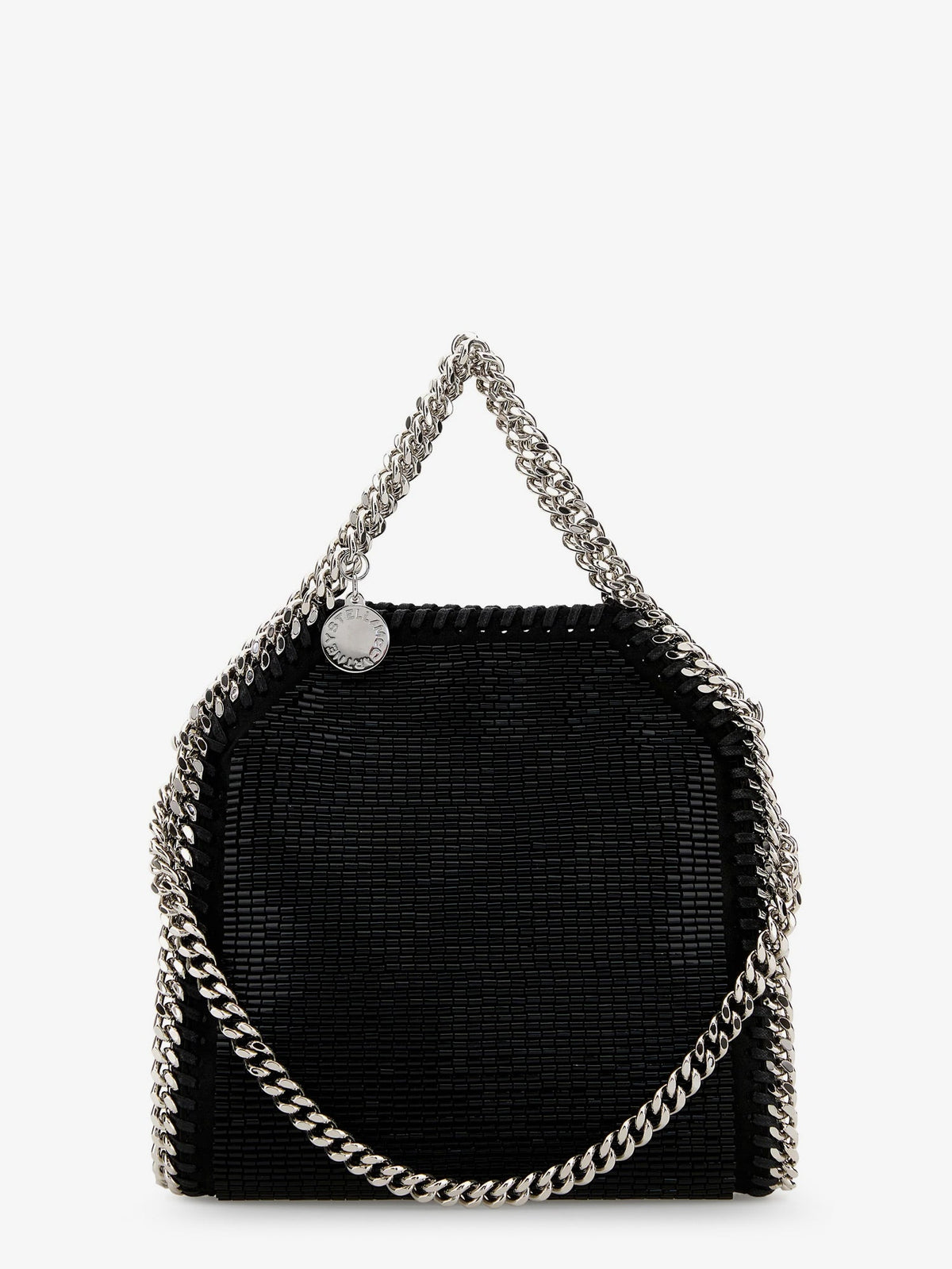 Stella McCartney Falabella Tiny All-Over Beaded Crossbody Bag - Black