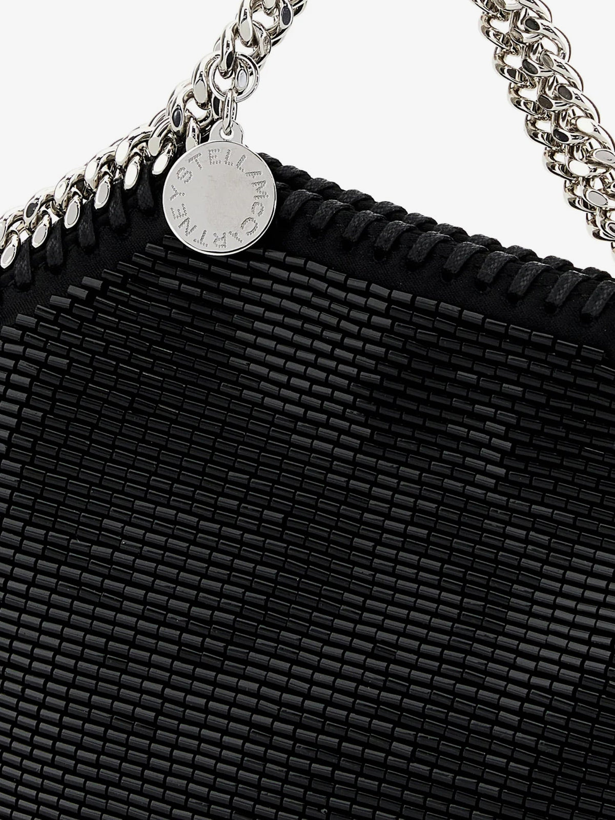 Stella McCartney Falabella Tiny All-Over Beaded Crossbody Bag - Black