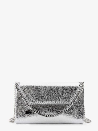 Stella Mccartney Falabella metallic fabric crossbody bag - Silver